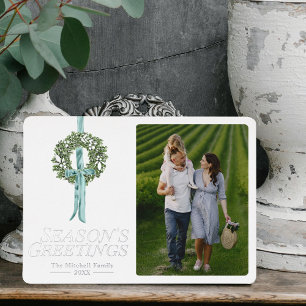 Tarjeta Festiva Con Relieve Metalizado Foto de color de agua de cinta de acero tradiciona