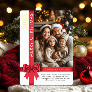 Tarjeta Festiva Con Relieve Metalizado Foto de la familia de cintas de ajuste de regalo p