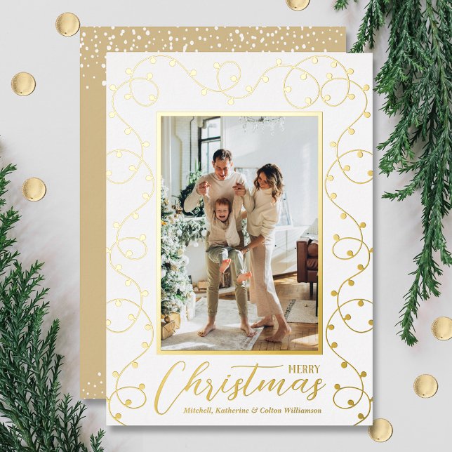 Tarjeta Festiva Con Relieve Metalizado Foto de los navidades Luces (Subido por el creador)