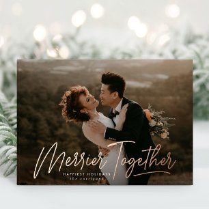 Tarjeta Festiva Con Relieve Metalizado Foto de Merrier Together Calligraphy