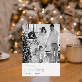 Tarjeta Festiva Con Relieve Metalizado Foto de Modern Family | Merry Everything | Fiesta