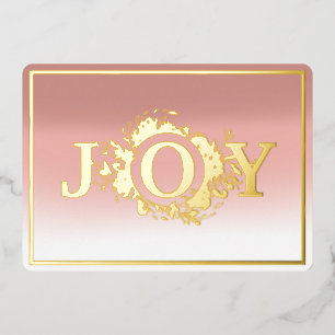 Tarjeta Festiva Con Relieve Metalizado Foto de Navidad con oro de alegría moderna  
