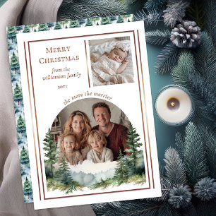Tarjeta Festiva Con Relieve Metalizado Foto de Navidad 'Cuantos más, mejor'