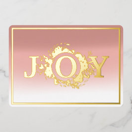 Tarjeta Festiva Con Relieve Metalizado Foto de Navidad en oro con alegría moderna  