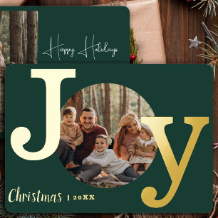 Tarjeta Festiva Con Relieve Metalizado Foto de Navidad Familiar con Máquina de Escribir V