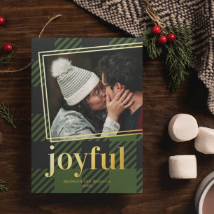 Tarjeta Festiva Con Relieve Metalizado Foto de Navidades alegres