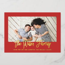 Foto de nombre de familia personalizado rojo