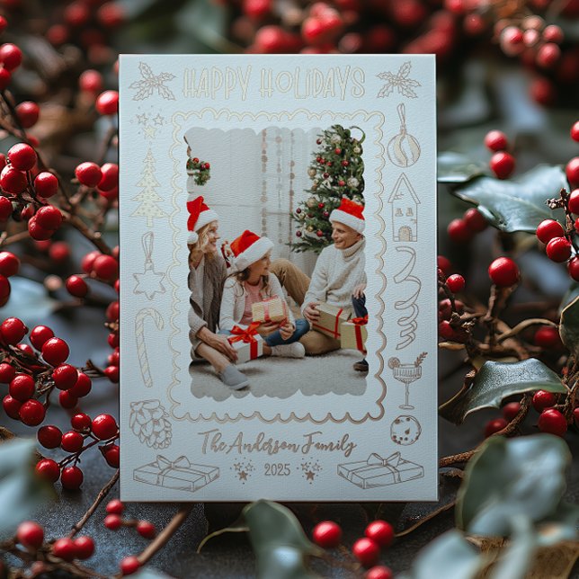 Tarjeta Festiva Con Relieve Metalizado Foto de Quirky Quirky Doodle Holiday (Subido por el creador)