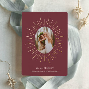 Tarjeta Festiva Con Relieve Metalizado Foto de Radiant Wish Elegant