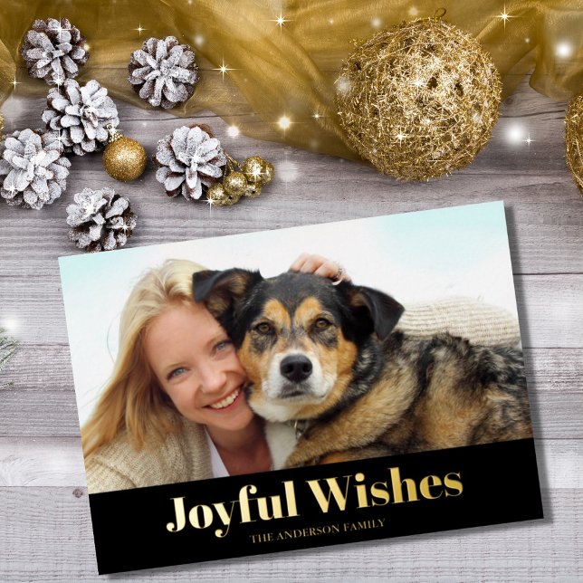 Tarjeta Festiva Con Relieve Metalizado Foto Deseos Alegres  (Subido por el creador)