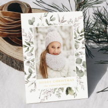 Foto elegante de follaje de invierno y bayas de ni