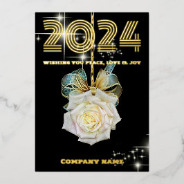 Tarjeta Festiva Con Relieve Metalizado Foto elegante minimalista moderna, nombre de la em