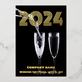 Tarjeta Festiva Con Relieve Metalizado Foto elegante minimalista moderna, nombre de la em