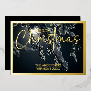 Tarjeta Festiva Con Relieve Metalizado Foto enmarcada