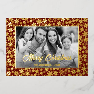 Tarjeta Festiva Con Relieve Metalizado Foto familiar Convertir automáticamente la image