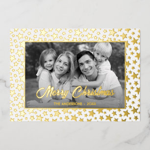 Tarjeta Festiva Con Relieve Metalizado Foto familiar Convertir automáticamente la image