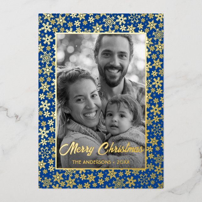 Tarjeta Festiva Con Relieve Metalizado Foto familiar | Convertir automáticamente la image (Anverso)