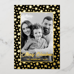 Tarjeta Festiva Con Relieve Metalizado Foto familiar Convertir automáticamente la image