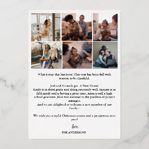 Tarjeta Festiva Con Relieve Metalizado Foto minimalista De Un Año De Fotografía De Reseña