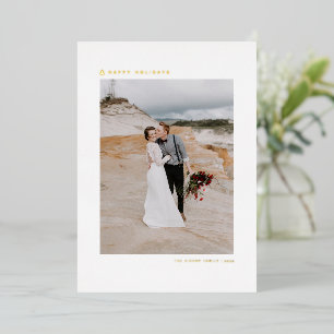 Tarjeta Festiva Con Relieve Metalizado Foto Minimalista moderna del árbol de Navidad