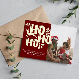 Tarjeta Festiva Con Relieve Metalizado Foto moderna de color rojo