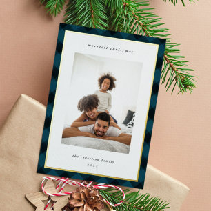 Tarjeta Festiva Con Relieve Metalizado Foto moderna de Navidades de frontera colocados