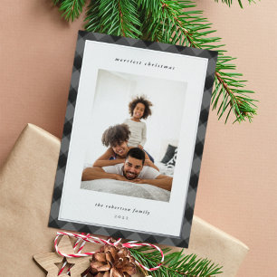 Tarjeta Festiva Con Relieve Metalizado Foto moderna de Navidades de frontera colocados