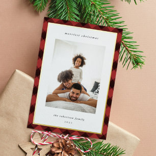 Tarjeta Festiva Con Relieve Metalizado Foto moderna de Navidades de frontera colocados
