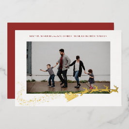 Tarjeta Festiva Con Relieve Metalizado Foto nunca demasiado antigua