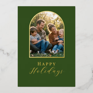 Tarjeta Festiva Con Relieve Metalizado Foto Personalizada