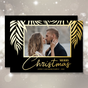 Tarjeta Festiva Con Relieve Metalizado Foto Topic Merry Christmas