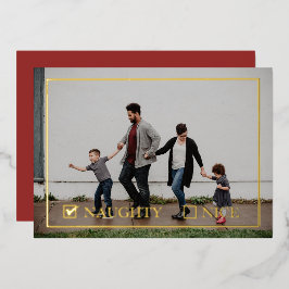 Tarjeta Festiva Con Relieve Metalizado Foto Traviesa