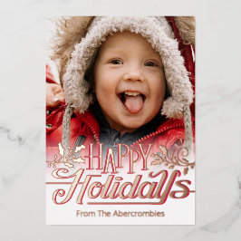 Tarjeta Festiva Con Relieve Metalizado Fotografía de Felices Fiestas