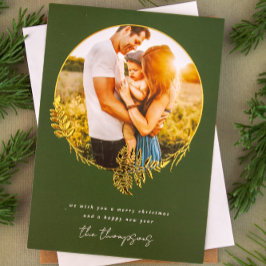 Tarjeta Festiva Con Relieve Metalizado Fotografía del Relieve metalizado dorado navideño