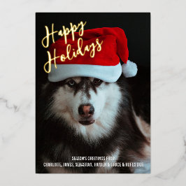 Tarjeta Festiva Con Relieve Metalizado Fotografía personalizada de Felices Fiestas