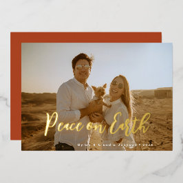 Tarjeta Festiva Con Relieve Metalizado Fotografía simplemente con guiones