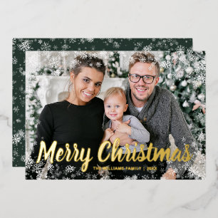 Tarjeta Festiva Con Relieve Metalizado Fotograma dorado