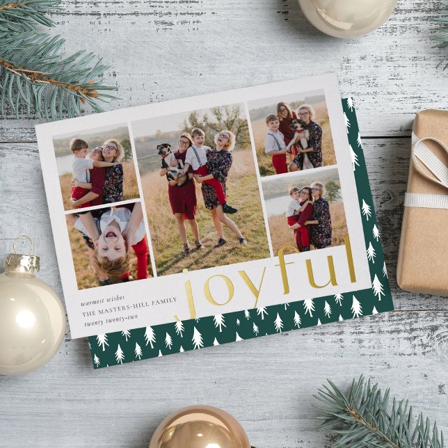Tarjeta Festiva Con Relieve Metalizado Fotos alegres de cinco (Subido por el creador)