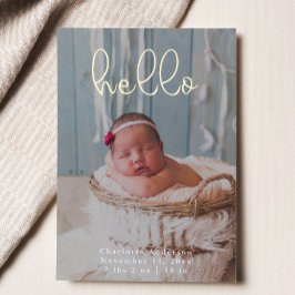 Tarjeta Festiva Con Relieve Metalizado Fotos de bebé Moderna Caligrafía Elegante Nacimien