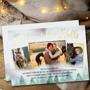 Tarjeta Festiva Con Relieve Metalizado Fotos de decoración de nuevos pasillos con caligra
