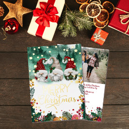 Tarjeta Festiva Con Relieve Metalizado Fotos de las Estrellas de Oro de Feliz Navidad