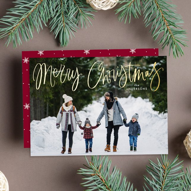 Tarjeta Festiva Con Relieve Metalizado Fotos de oro de Feliz Navidad (Subido por el creador)