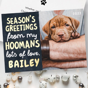 Tarjeta Festiva Con Relieve Metalizado Fotos del Personalizado Mascota moderno y gracioso