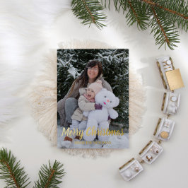 Tarjeta Festiva Con Relieve Metalizado Fotos navideñas de Merry