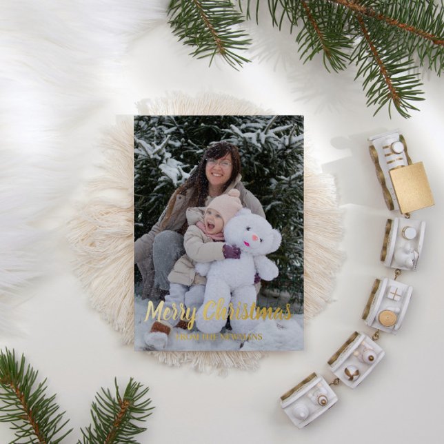 Tarjeta Festiva Con Relieve Metalizado Fotos navideñas de Merry (Subido por el creador)