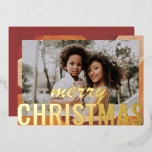 Tarjeta Festiva Con Relieve Metalizado Fotos navideñas merry Copas de agua abstractas mod<br><div class="desc">Fotos navideñas Fotos modernas Abstract Watercolor de agua Navidades Tarjetas presenta tu foto favorita en un fondo moderno de color de agua abstracta con un sobrepeso de escritura de caligrafía de Relieve metalizado dorado "Feliz Navidad". Personalice editando el texto en el reverso. Diseñado por ©Evco Studio www.zazzle.com/store/evcostudio</div>
