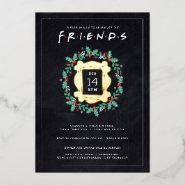 Tarjeta Festiva Con Relieve Metalizado FRIENDS™ Fiesta Navideña de Friendsmas