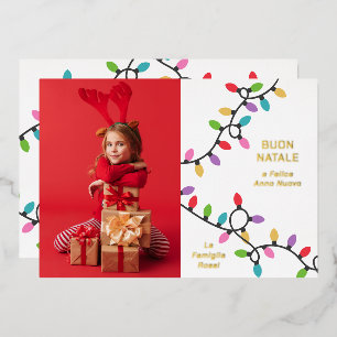Tarjeta Festiva Con Relieve Metalizado Fun Modern Buon Navidades Natale Fotografía de Luc
