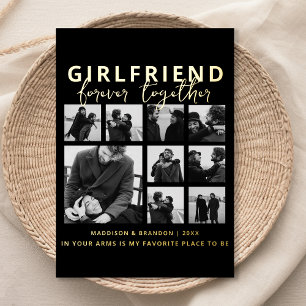 Tarjeta Festiva Con Relieve Metalizado Girlfriend Together Forever Photo