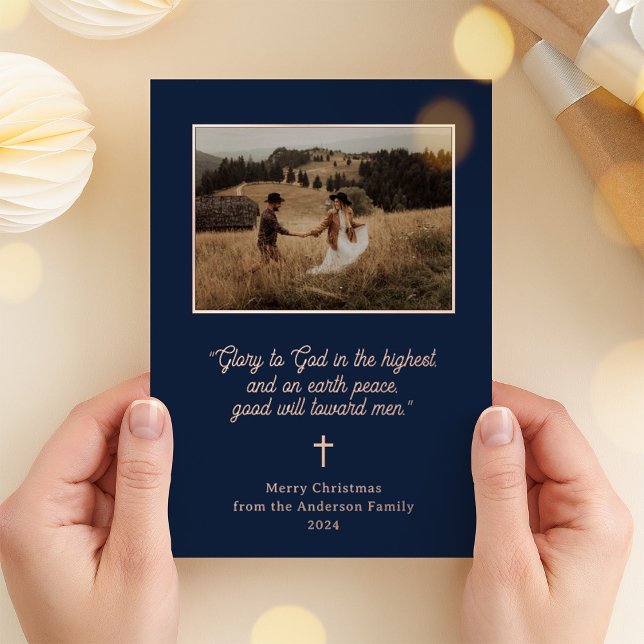 Tarjeta Festiva Con Relieve Metalizado Gloria a Dios | Navidades de fotografía: Marina y  (Subido por el creador)